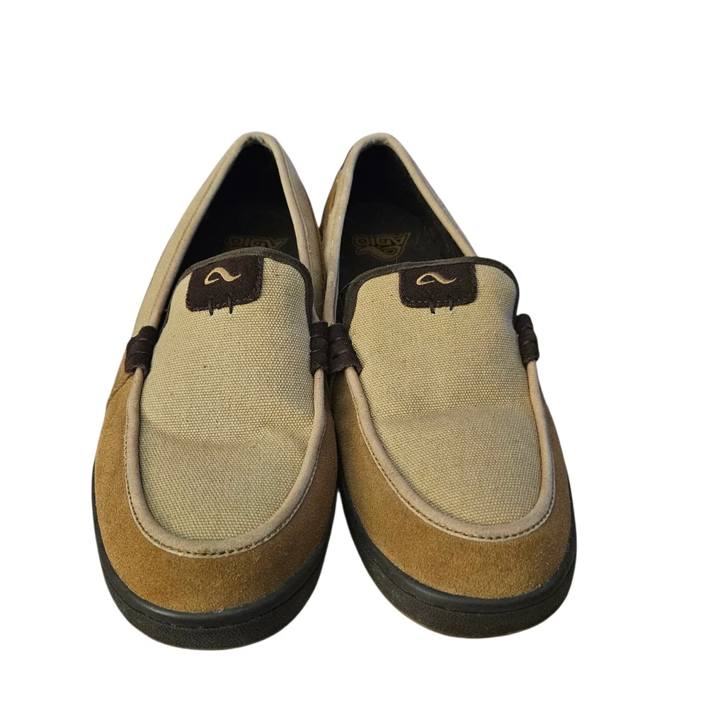 Vintage Men's Adio Skater Shoe Brown & Tan Leather Slip-On Shoes Size 10 USED - Picture 2 of 15